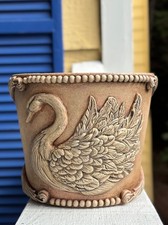 Rustic Swan Terracotta Planter Clay Pot Vintage French Country Regencycore Decor picture