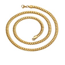 Hip-Hop Punk 304 Stainless Steel Solid Color Gold 304Stainless Steel Men's picture