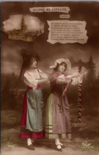 Alsace Lorraine Rppc Postcard French Patriotism Women Traditional Costume KR picture