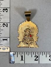 ST BARBARA MEDAL PENDANT SILVER 925 WITH GOLD PLATING picture
