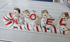 Vintage Noel Candle Holder Angles on candy cane Japan picture
