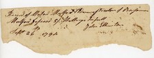 1792 Receipt Mason Mulford Estate Mulford NJ Signed John Thorton Post Colonial picture