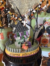 MARY ENGELBREIT ENESCO 2002 TINY TEENY HALLOWEENY WITCH LIGHT UP HAUNTED HOUSE picture