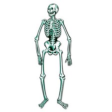 55 Inch Multi Color Jointed Skeleton Cutout Decoration for Halloween Party picture