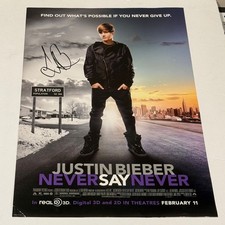 Justin Bieber Autographed Never Say Never Mini 13x19 Movie Poster picture