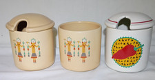 VTG Treasure Craft Southwest Ceramic Lot (3) Salsa Jar and Kachina Pots picture