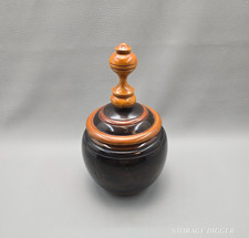 Vintage Handcrafted Wooden Tobacco/ Tea / Trinket Jar Canister with Lid 11