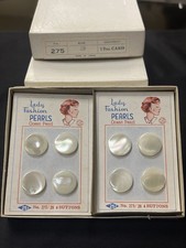 Vintage Mother of Pearl Buttons Size 28 Japan 5 Boxes 60 Cards 240 Buttons picture
