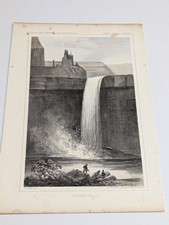Antique 19th Century Peluse Falls Lithograph U.S.P.R.R. Survey Plate XLII c1855 picture