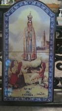 Vintage Portugal Azulejo Tile Panel Our Lady Fatima 3 Shepherd Children Basilica picture