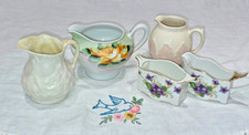 Lot VTG, ATQ creamers, Belleek, Norcrest, Meito, Japan, Fondeville picture