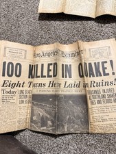 Los Angeles Examiner — March 11, 1933 — “100 KILLED IN QUAKE” Newspaper picture