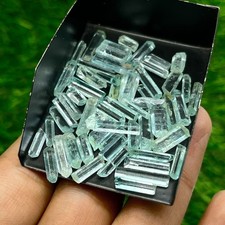 Natural Nigerian Emerald Pencil Rough Lot, 51 Ct, 55 Pcs, 6–14mm Green Beryl picture