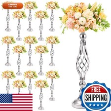Rtteri 20 Pcs 20in Metal Flower Stand Silver Medium - Wedding Table Decor picture