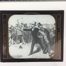 Antique McIntosh Magic Lantern Glass Slide James Garfield Assassination 1881 picture