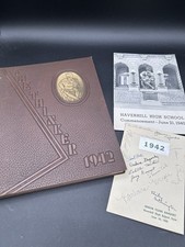 Vintage Haverhill Massachusetts High School Yearbook 1942 Thinker + Extras picture