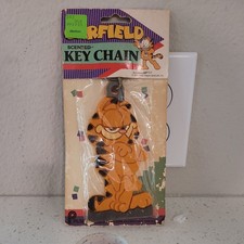 1978 GARFIELD KEY CHAIN RUBBER VINTAGE NOS NIP CARTOON CHARACTER CAT RETRO picture