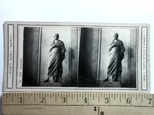 Aristides Statue Stereoview Sommer & Behles Napoli Roma 1800s Italy Art picture