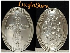 Vintage 1972 Towle STERLING Mistletoe Christmas Ornament Medallion 2Turtle Doves picture