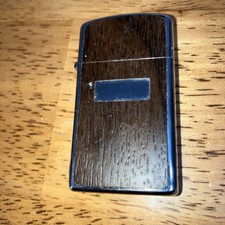 Vintage Pre-Owned Zippo Slim Cigarette Lighter Woodgrain 1980 Never Used, picture