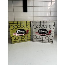 Vintage 1970s Kleenex Dinner Napkins Avocado Green White 2 Boxes New Old Stock picture