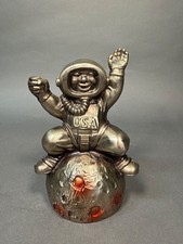 Vintage 1969 Apollo Astronaut Moon Landing Metal Coin Bank City Bank & Trust picture