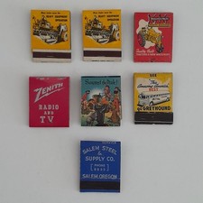 Lot 7 Vintage Matchbooks Greyhound Bus Minneapolis Moline Zenith Salem Oregon picture