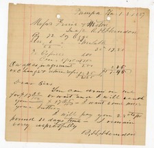 1889 Tampa Florida Handwritten Letter – Egg Shipment, Butter Order, R.H. Herndon picture