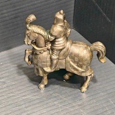 Vintage Japan Knight Horse Ashtray Metal Medieval Equestrian Figurine 4