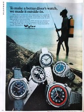 Vintage 1970 Wyler Incaflex Watch original color ad picture