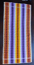 Vintage Palm Beach Bath Towel Retro Rainbow Geometric Stripe Australian Made picture