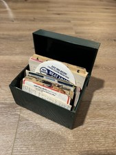 Large Vintage Green Metal Box With Lots Of Clipped & Hand Written Recipes GC picture