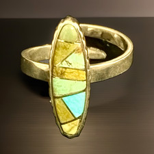 Native American Navajo hand-crafted adjustable inlay with all semi-precious gems picture
