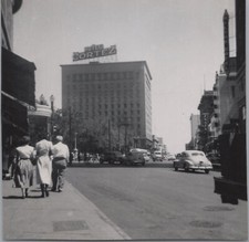 1951 El Paso Hotel Cortez Main Street Scene 3x3 Original Photo picture