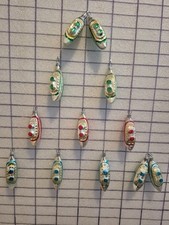 Vtg Mercury Glass Submarine Christmas Ornaments Lot Indent Painted Blown Ship picture