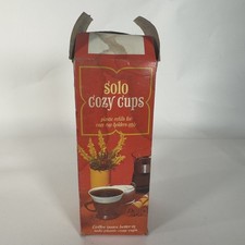 SOLO Cozy Cups Vintage 1970s 50 7oz White Refills Holder Original Box Poor picture