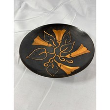 Vintage Hecho a Mano Chile Handcrafted Copper Bowl Bronze Patina Decorative Dish picture