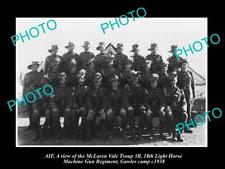 OLD LARGE HISTORIC PHOTO OF McLAREN VALE LIGHT HORSE MACHINE GUN ANZACS c1938 picture