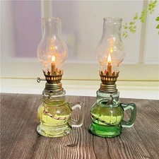 Rustic Oil Lamp Lantern Vintage Glass Kerosene Chamber Oil Lighting Lantern Home picture