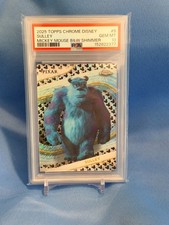 2025 Topps Chrome Disney Sulley /101 Mickey Blck & White Shimmmer PSA 10 picture
