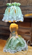 Admiration Toy Company Table Lamp Vintage, Doll Lamp Green / White Lace Dress picture