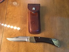 Vintage Schrade USA LB7 Lockback Folding Knife And Sheath picture