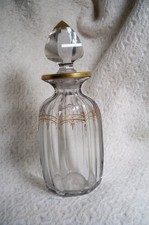 sku 2247 Vintage Perfume Bottle Gold Trim 1 1/4lbs. Empty No Damage Beautiful  picture