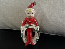 REPLACEMENT Letter “O” Vintage Lipper Mann Ceramic NOEL Pixie Elf Candle Holder picture