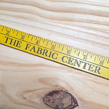 Vintage The Fabric Center Wooden Yardstick Ruler Dunn, NC Yellow  picture