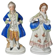 VTG Porcelain Colonial Man & Woman Pair Occupied Japan MCM cir.1945-51 READ picture