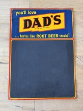 Vintage 1950s Dad’s Root Beer Embossed Metal Chalkboard Advertising Sign picture