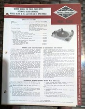 Philco Vintage 1954 Automatic Record Changer M-24 26  Data Sheet Service Manual  picture