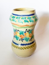 VTG Gorky Gonzalez Hand Painted Hourglass Talavera Large Vase Mexican Pottery picture