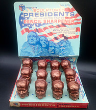 Vintage JFK Pencil Sharpeners With Store Counter Display Box Complete Set of 12 picture
